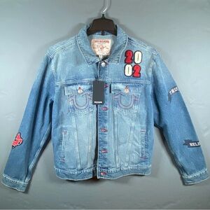 True Religion Men's Size Large Jessie Patch Denim Trucker Jacket